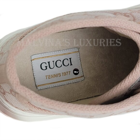 GUCCI SNEAKERS TENNIS 1977 GG SUPREME LOGO CANVAS SHOES  sz 39.5 9.5 US - Picture 12 of 14